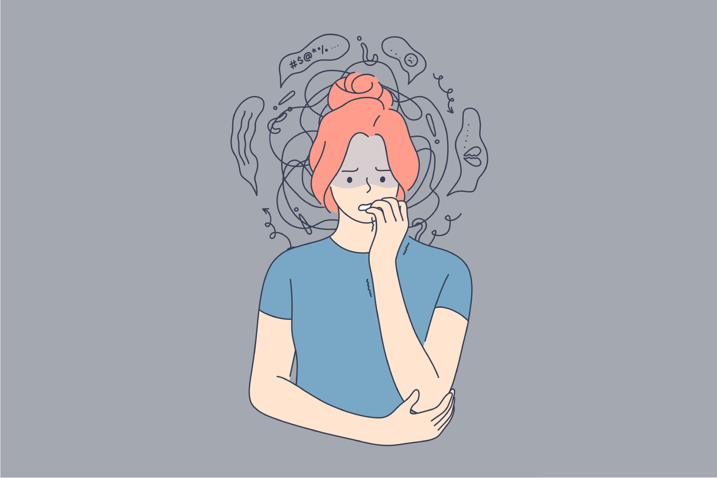 Confused woman illustration