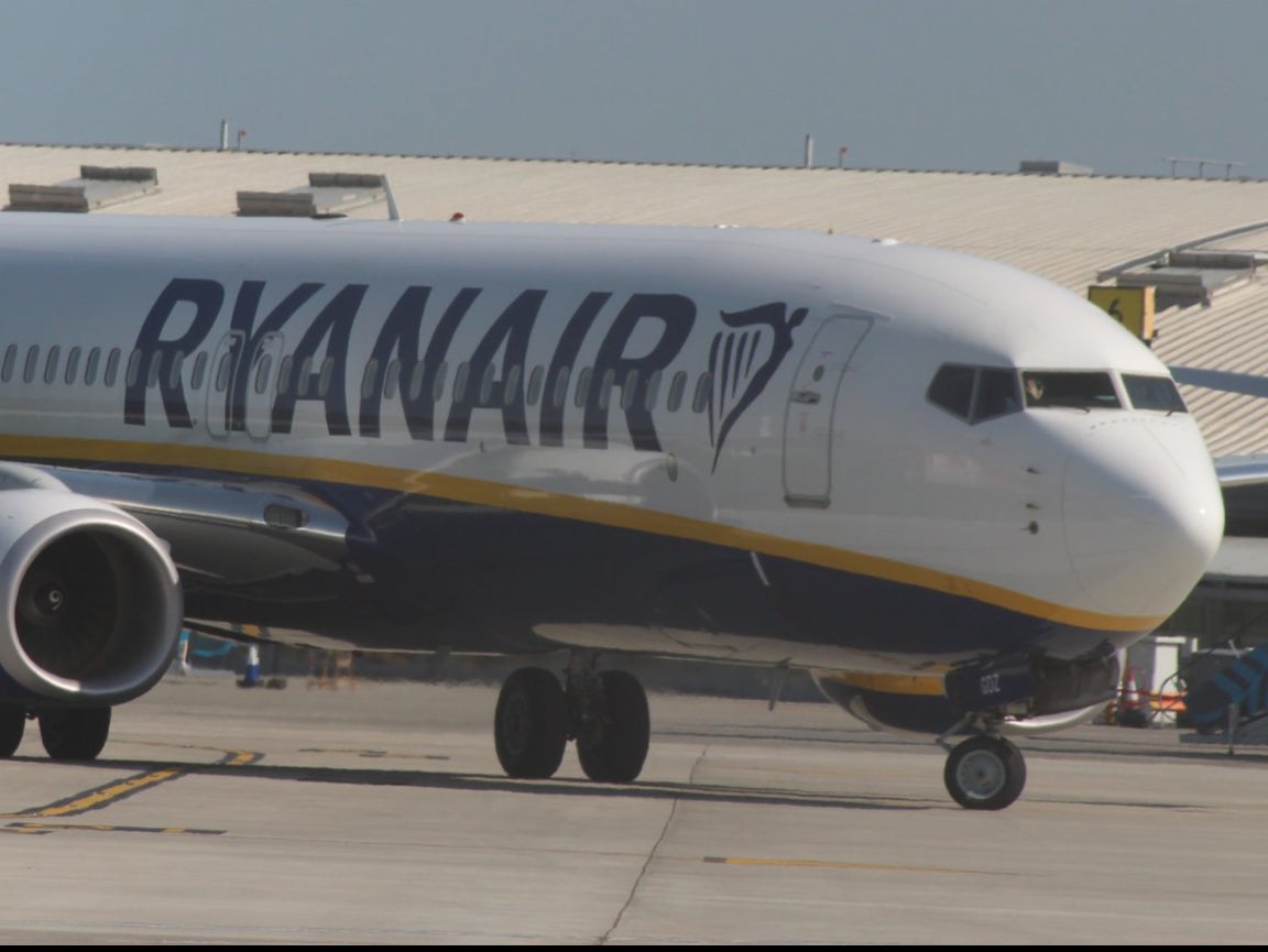 Rare sight: Ryanair Boeing 737 at London Southend airport