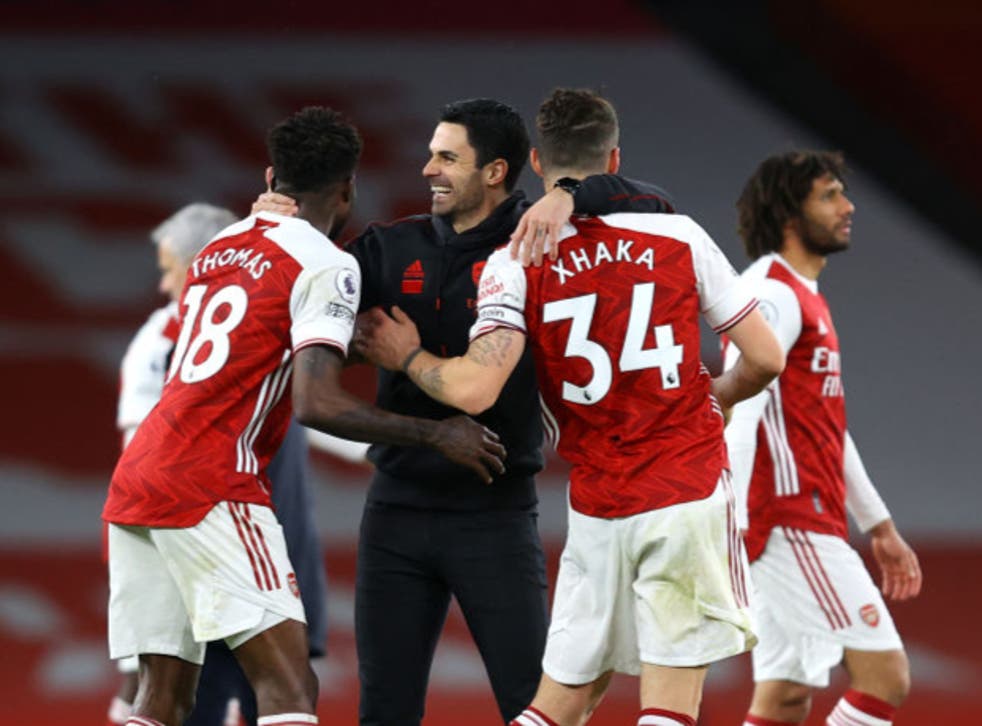 <p>Arteta led Arsenal to a 2-1 victory at the weekend</p>