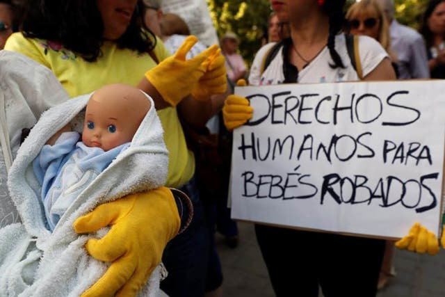 Protestors demanding justice for the stolen babies’ scandal