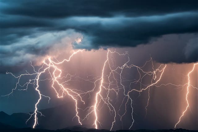 <p>A one degree Celsius increase in temperature would increase the frequency of lightning strikes by 12 per cent, scientists have warned</p>