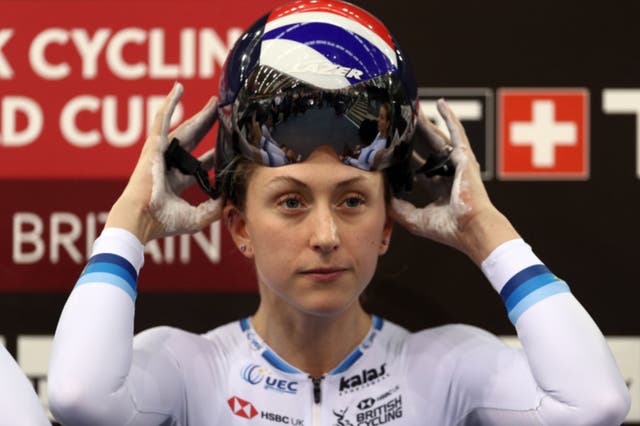 Laura Kenny at the Track Cycling World Cup in 2018