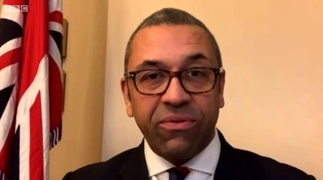 <p>James Cleverly defended government move to increase warhead stockpile by 40 per cent </p>