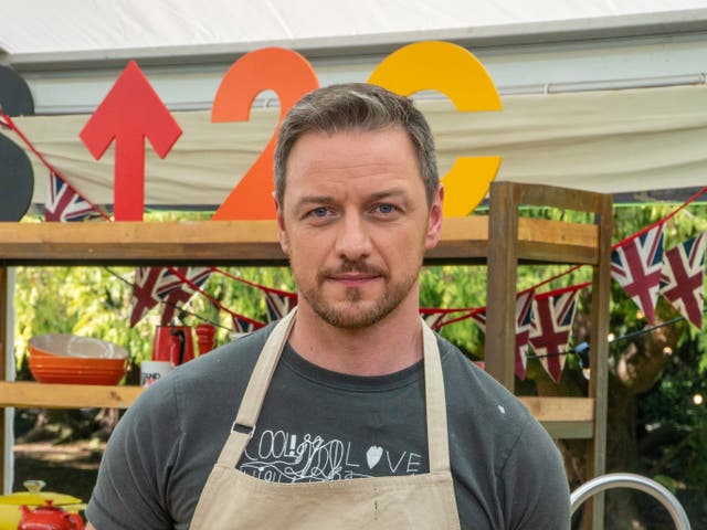James McAvoy during his appearance on The Great Celebrity Bake Off