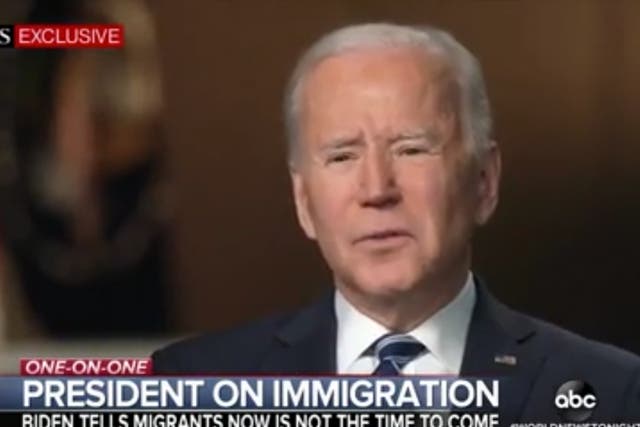 <p>US president Joe Biden in an interview with ABC on Tuesday</p>