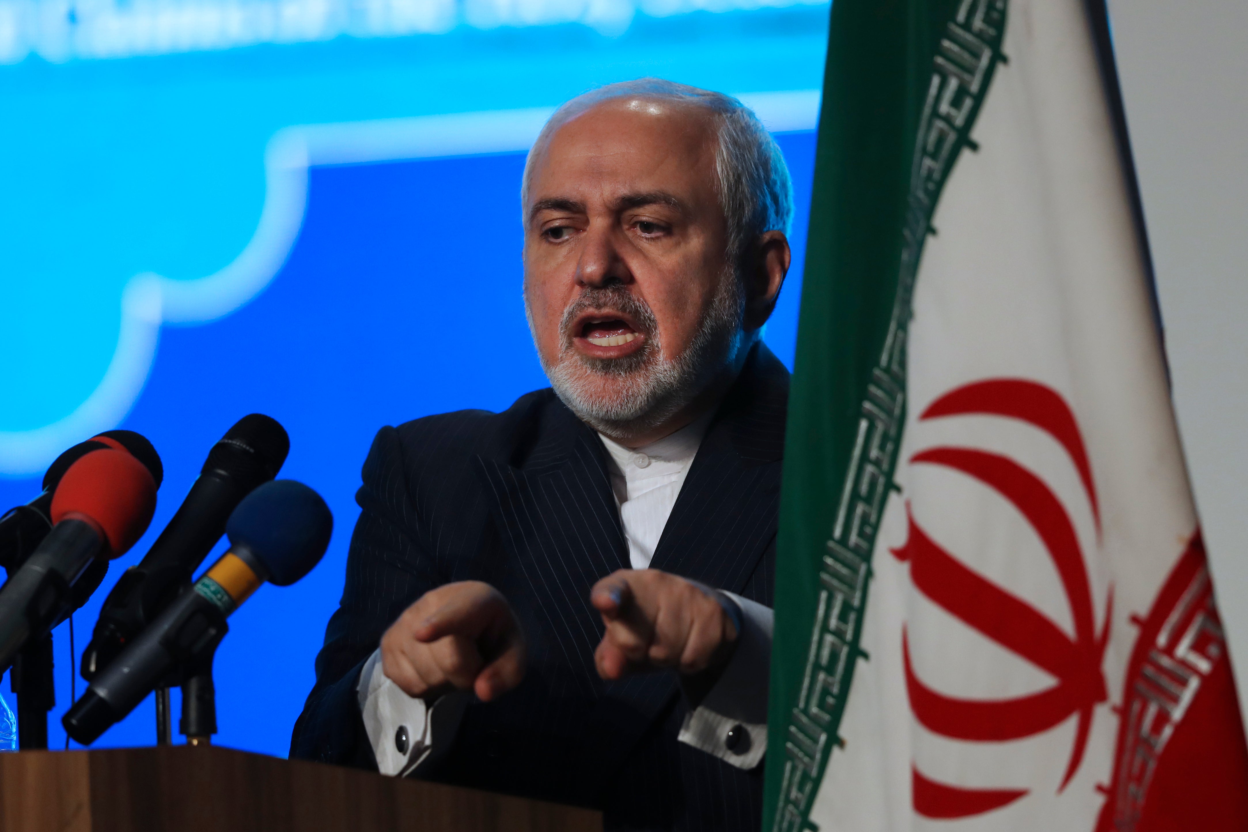 Pointing the finger: Iran's Foreign Minister Mohammad Javad Zarif