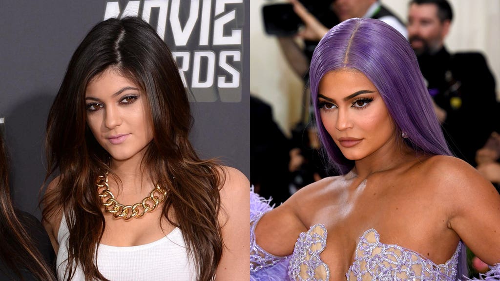 Kylie Jenner in 2013 and 2019