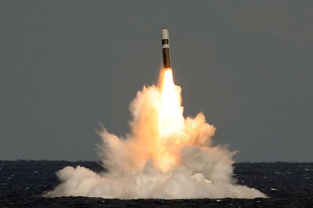 <p>A missile firing from HMS Vigilant</p>
