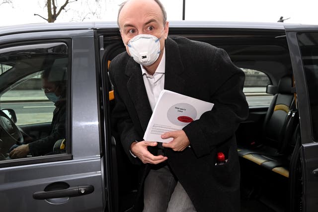 <p>Cummings arrives at Portcullis House to give evidence to the Science and Technology Committee</p>