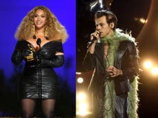 Harry Styles criticised for saying ‘people like me’ don’t win Grammys after victory over Beyoncé