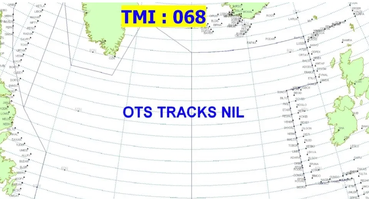 All clear: the historic Atlantic chart on 9 March 2021