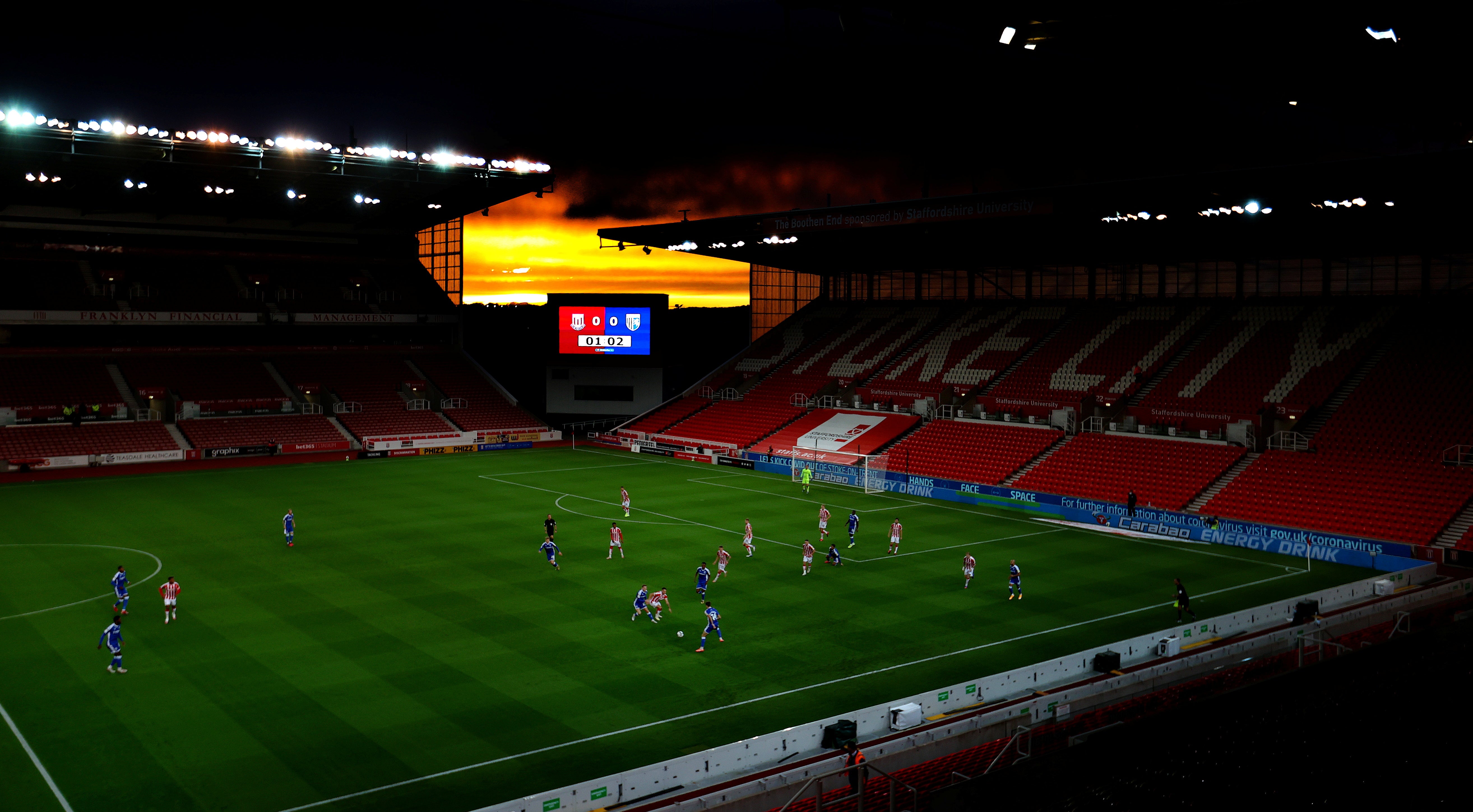 The third round Carabao Cup match between Stoke City and Gillingham at the Bet365 Stadium in September