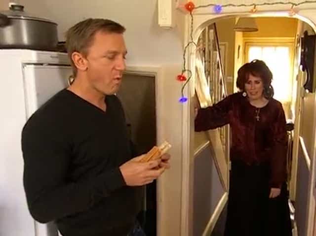 Daniel Craig appearing as Bond in an old Comic Relief sketch with Catherine Tate