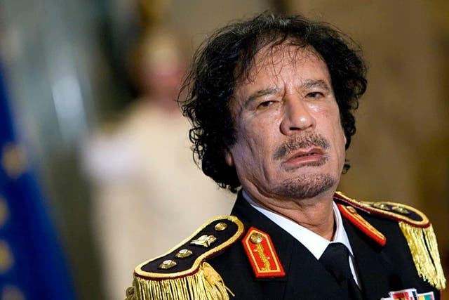 <p>Former Libyan leader Muammar Gaddafi</p>