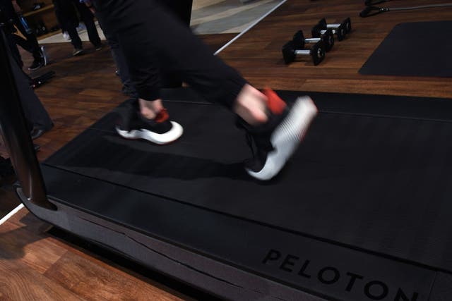 <p>A Peloton treadmill</p>