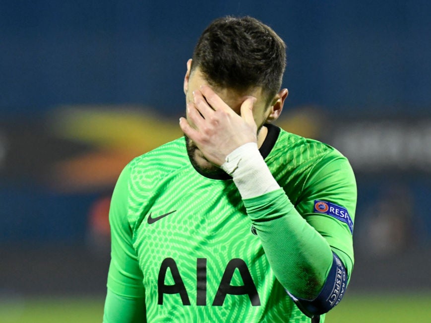 Hugo Lloris reacts to Tottenham’s defeat