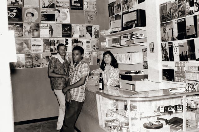 Miss Pat and Randy Chin at Randys Records in Jamaica 1960s.jpg