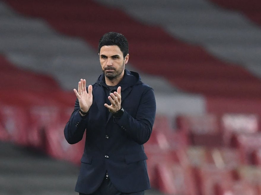 Mikel Arteta reacts during Arsenal’s defeat