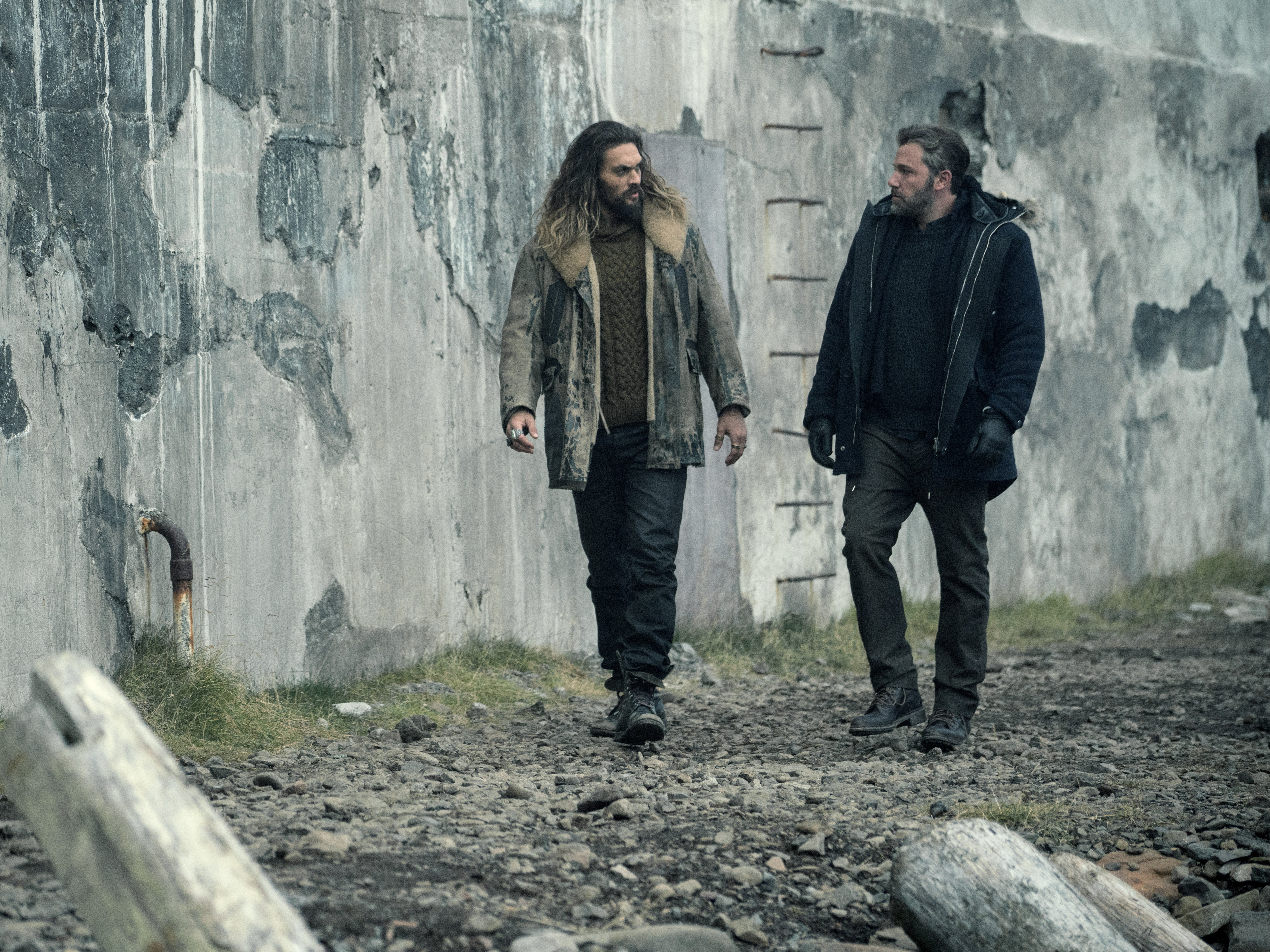 Jason Mamoa and Ben Affleck as Aquaman and Batman in Zack Snyder’s Justice League