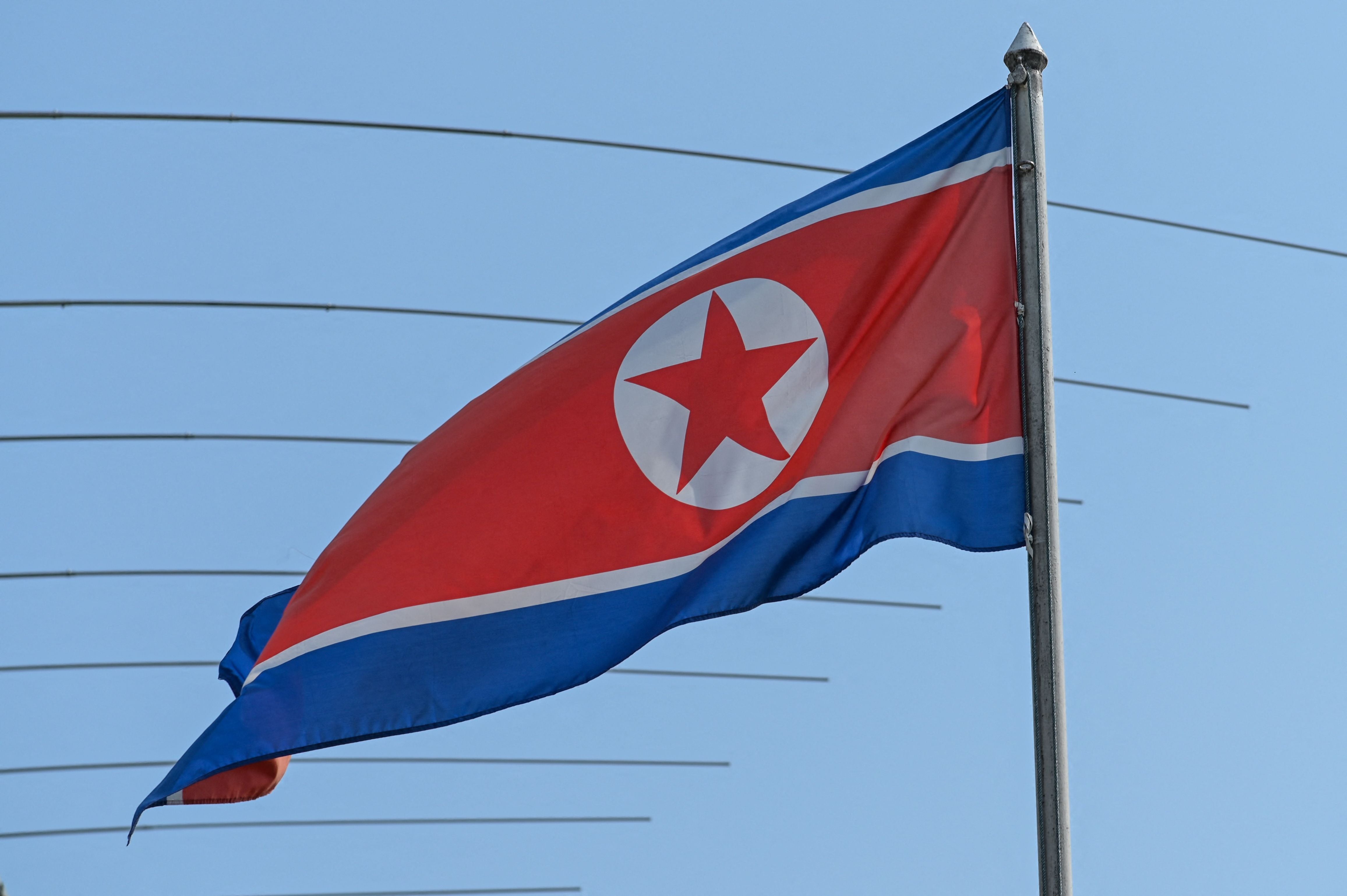 The North Korean flag seen in the country’s embassy in Kuala Lumpur on 19 March, 2021