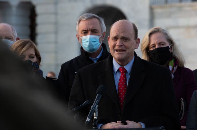 Representative Tom Reed (R-NY) speaks outside the US Capitol in December 2020