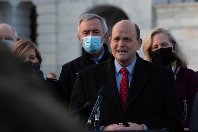 Representative Tom Reed (R-NY) speaks outside the US Capitol in December 2020