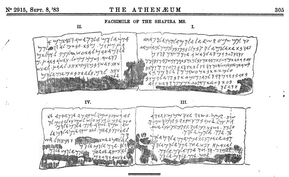 British Museum’s expert David Ginsberg’s 1883 facsimile of the Shapira Strips