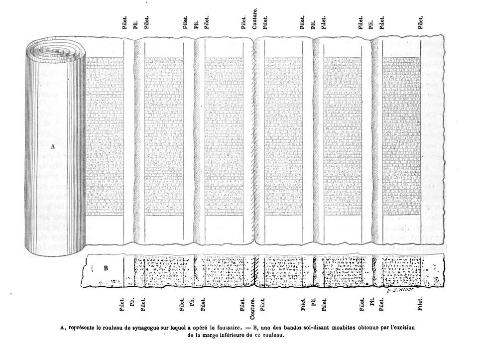 An image of the Shapira Scrolls at the time of discovery