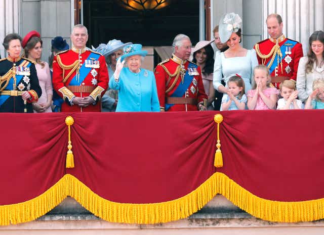 Royal family watches the Trooping of the Colour in 2018
