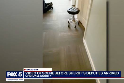 A still from footage recorded inside one of the Atlanta-area massage parlours immediately after the shooting spree on 16 March 2021