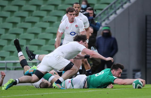 Jack Conan scored Ireland’s second try of the afternoon