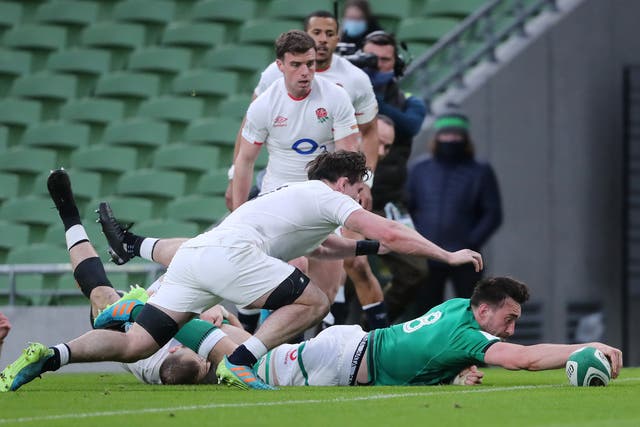Jack Conan scored Ireland’s second try of the afternoon