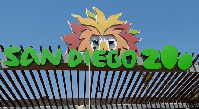 <p> In this June 11, 2020, file photo, a sign is near the entrance to the San Diego Zoo in San Diego. </p>