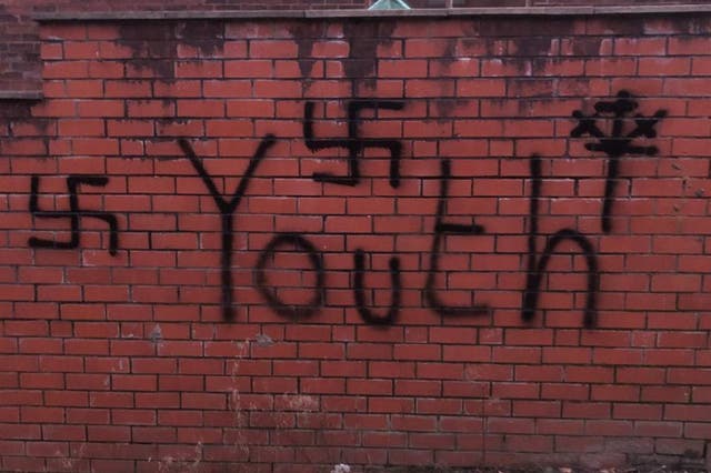 Graffiti by a British member of the National Partisan Movement 