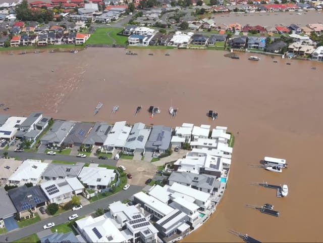 <p>Una imagen fija tomada de un video muestra un área inundada luego de fuertes lluvias en Port Macquarie, Nueva Gales del Sur, Australia, 20 de marzo de 2021. </p>
