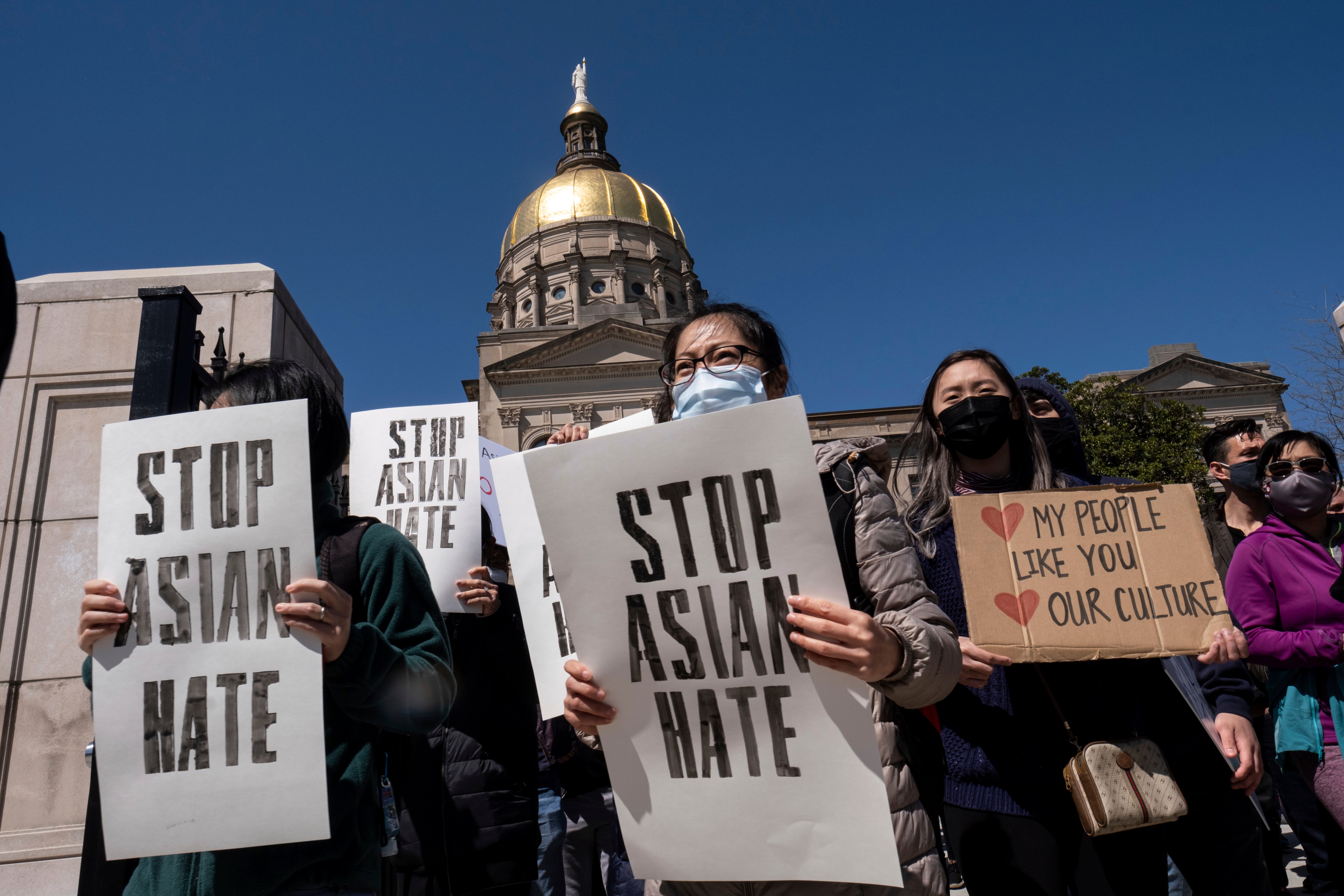 File: Protests against hate and discrimination against Asian Americans in Georgia, Atlanta