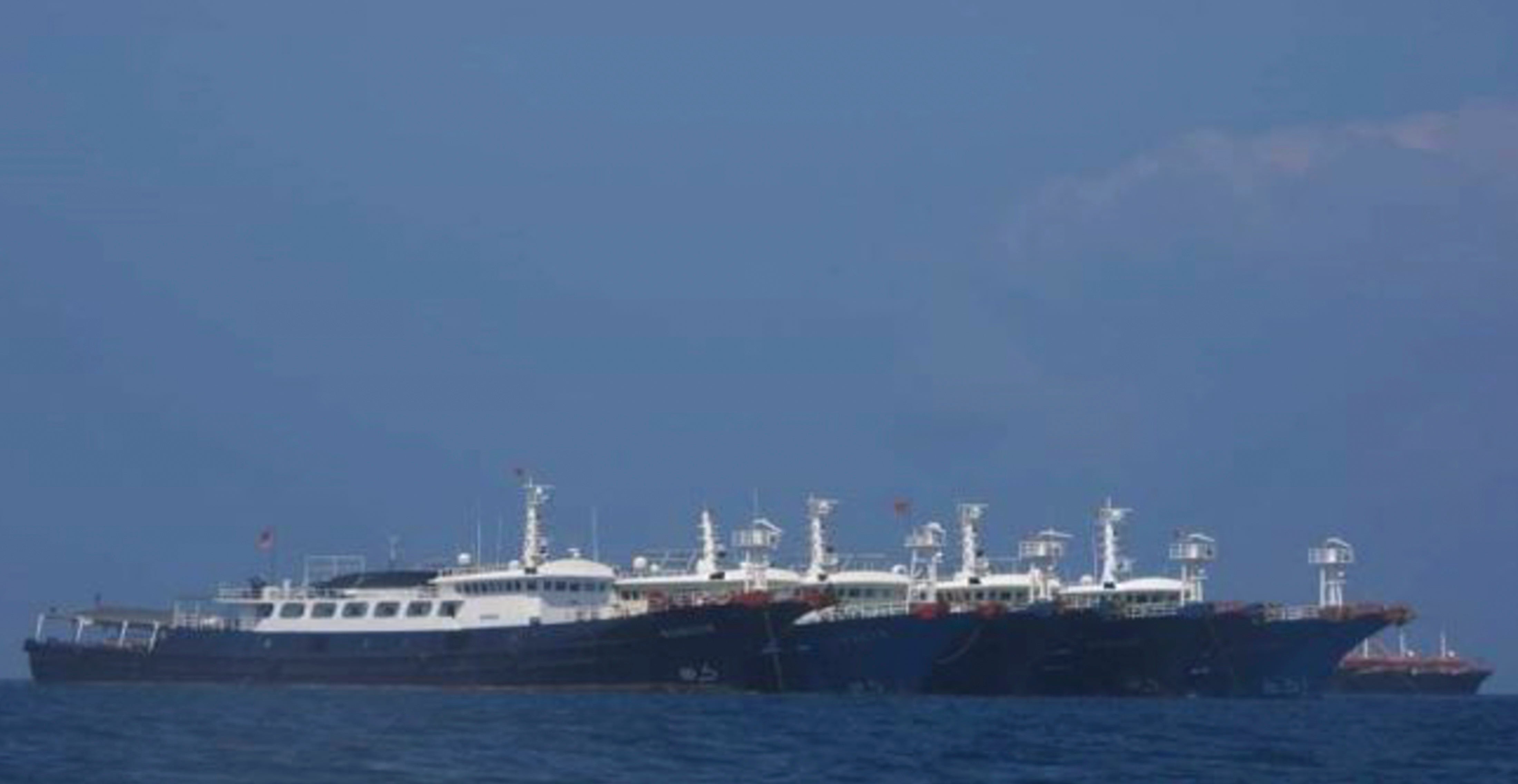 In this photo provided by the Philippine Coast Guard/National Task Force-West Philippine Sea, some of the 220 Chinese vessels are seen at Whitsun Reef on 7 March