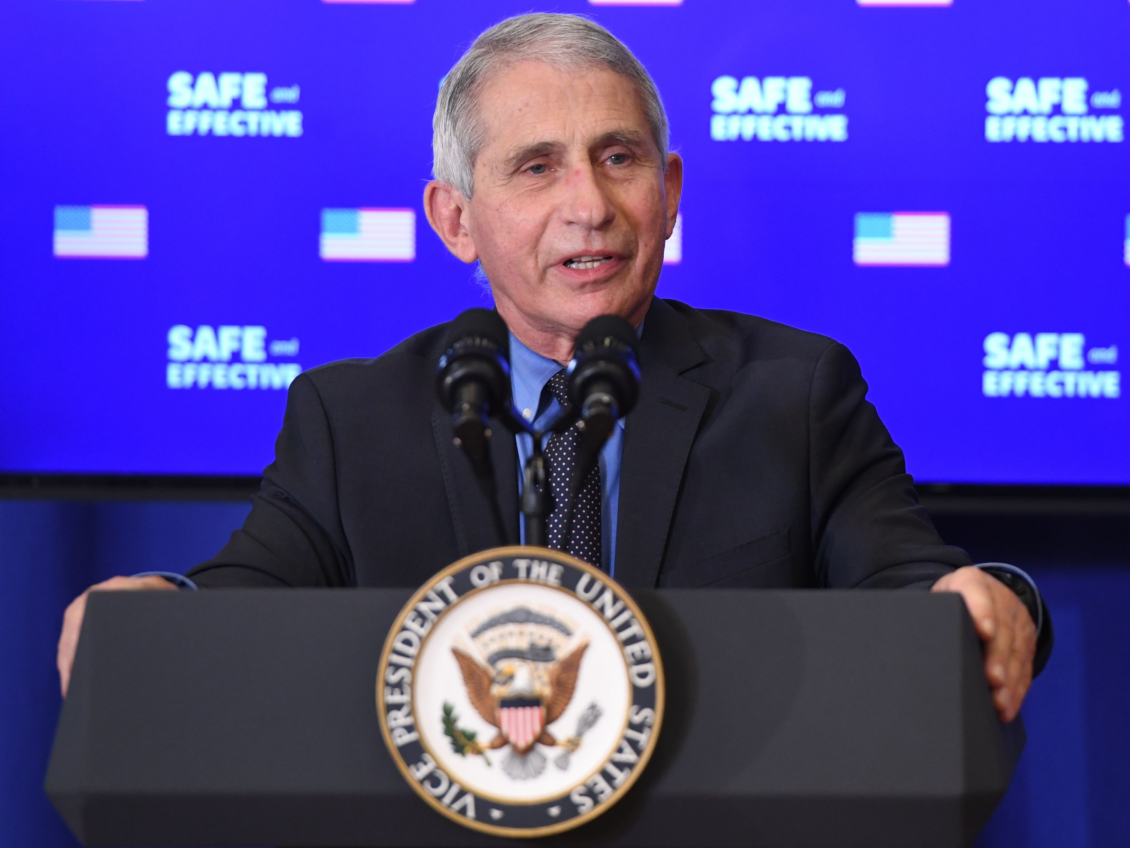 Dr Anthony Fauci speaks on 18 December 2020 in Washington, DC