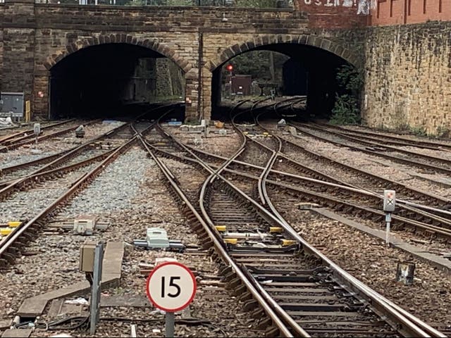 Line of duty: tracks north of Sheffield station, where Easter engineering works will take place