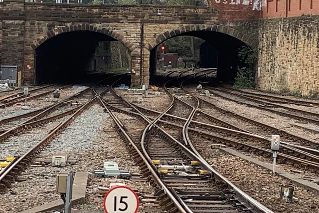 Line of duty: tracks north of Sheffield station, where Easter engineering works will take place