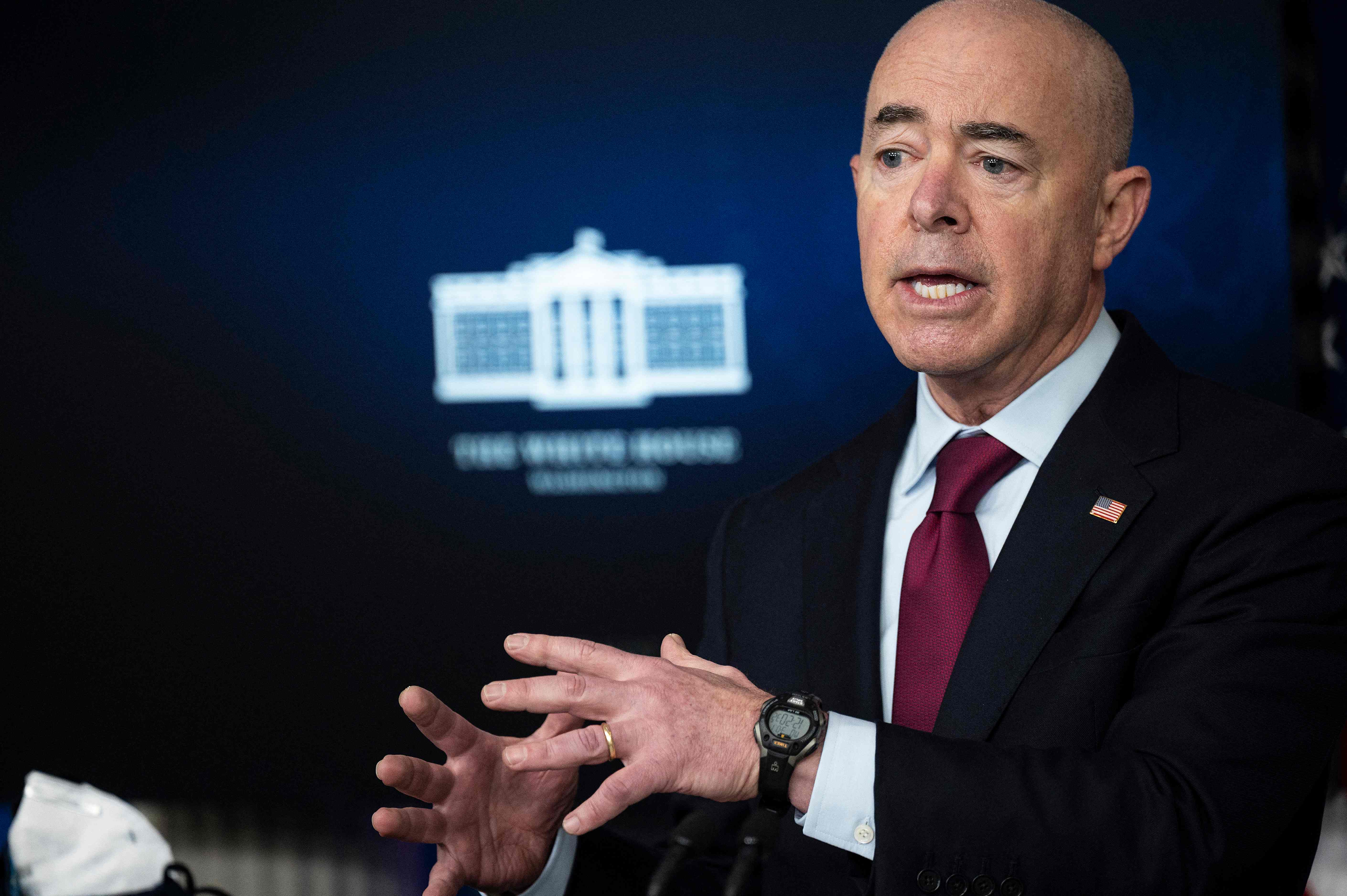 <p>Homeland Security Secretary Alejandro Mayorkas, who has not resigned</p>