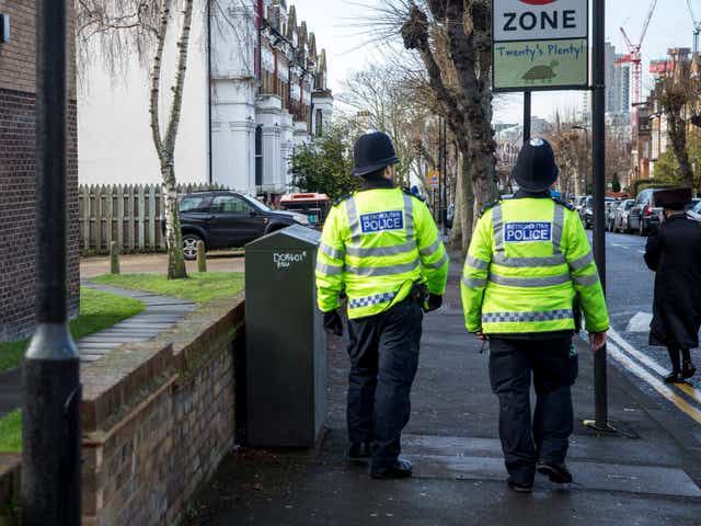 <p>Police are patrolling the Stamford Hill area after a pregnant woman was attacked on 18 March</p>