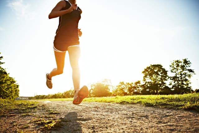 Young woman running