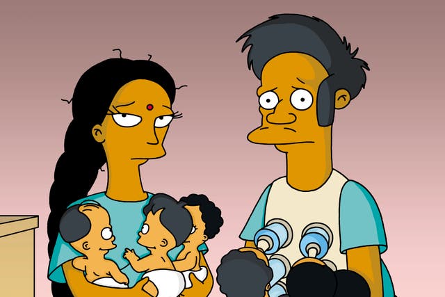Apu and Manjula in The Simpsons