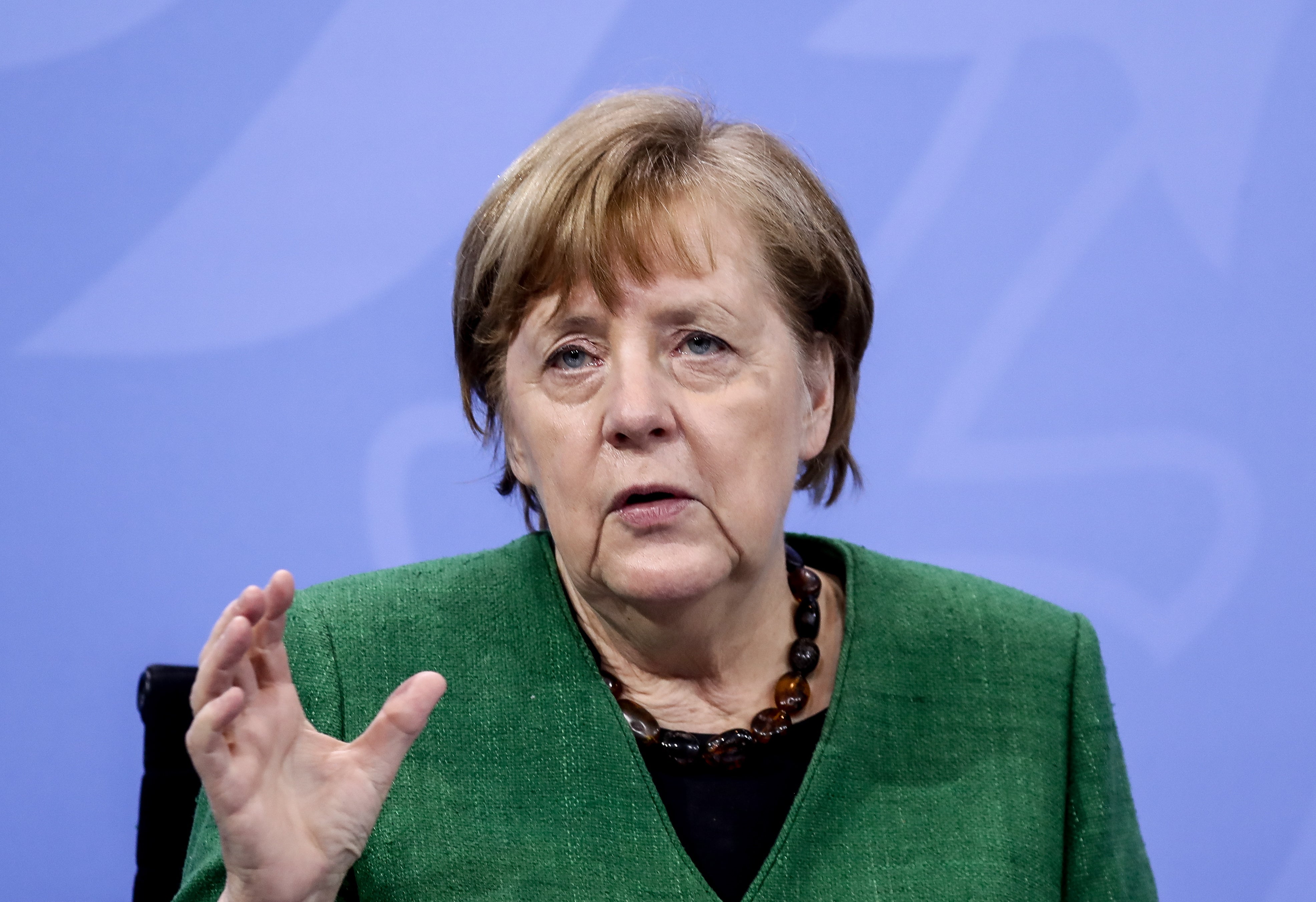 Ms Merkel blamed the rise in cases on ‘the mutation from Great Britain’