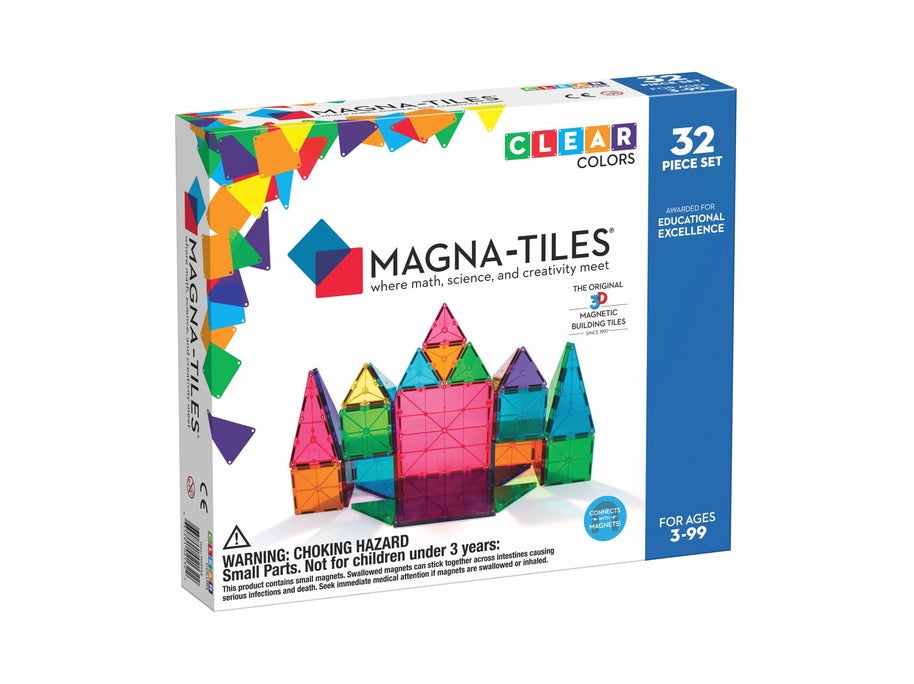 Magna tiles clear colours 32 magnetic pieces.jpeg