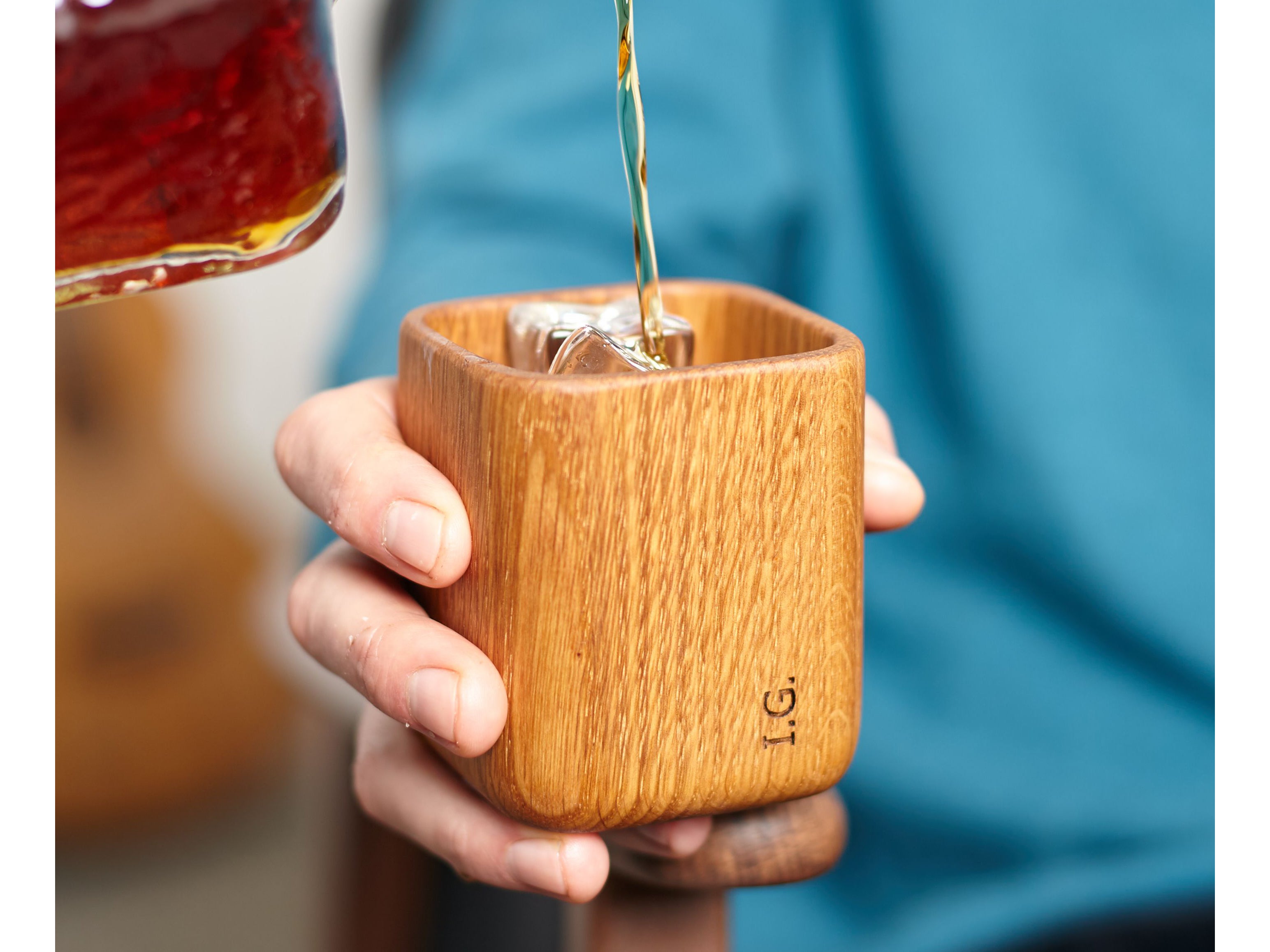 Personalised Whisky Tumbler in Solid Oak.jpg
