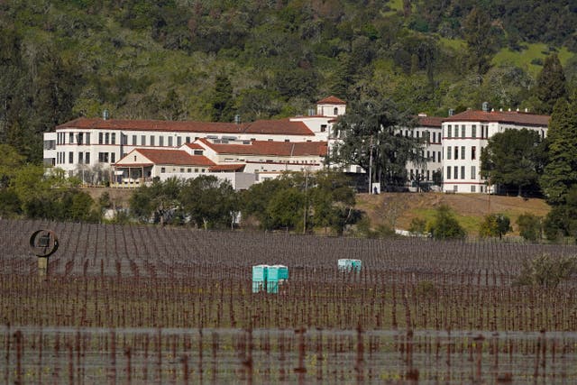 <p>The Veterans Home of California is seen behind vineyards Tuesday, March 23, 2021, in Yountville, Calif. Police in Napa County responded Tuesday to a report of a woman with a shotgun at the veteran’s home Tuesday, but said there were no reports of any shots fired. </p>