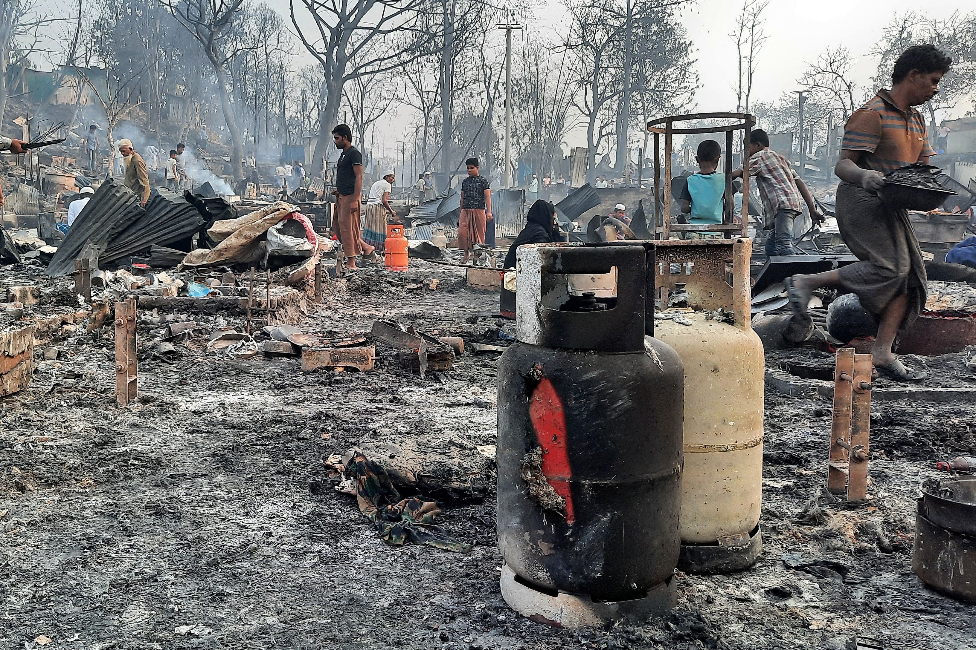 The fire swept through the world’s largest refugee settlement