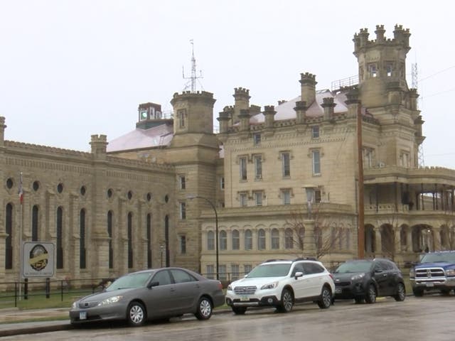 <p>The outside of Anamosa State Penitentiary in Iowa</p>